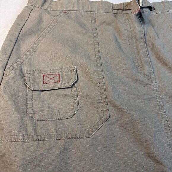 L.L. Bean Womens Skirt Sz 14 Beige Khaki Belt Pockets Outdoors Hike Coolmax - Picture 2 of 9